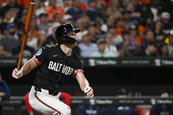 Jackson Holliday's wife Chloe celebrates rookie's bases-clearing double as a pinch-hitter that gave Orioles lead over Astros