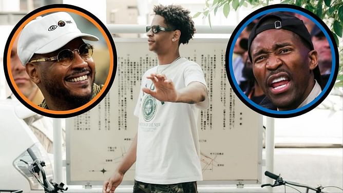 Knicks players past and present link up to watch Carmelo Anthony's son Kiyan Anthony at Rucker Park