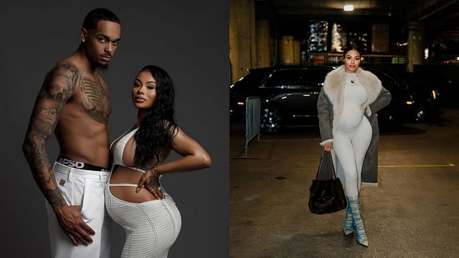 PJ Washington's wife Alisah Chanel shows off baby bump in stylish head-to-toe grey jumpsuit