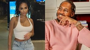 Carmelo Anthony's ex Mia Burks poses for a selfie as she enjoys Christmas night out with their daughter